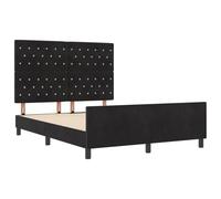 vidaXL Struttura del letto Nera 160x200 cm in velluto