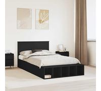 vidaXL Struttura del letto Nero 135 x 190 cm Legno ingegnerizzato