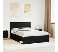vidaXL Struttura del letto Nero 140 x 190 cm Pino massello