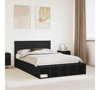 vidaXL Struttura del letto Nero 140 x 200 cm Legno multistrato