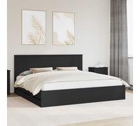 vidaXL Struttura del letto Nero 200 x 200 cm Legno Ingegnerizzato