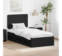 vidaXL Struttura del letto Nero 90 x 200 cm Legno Ingegnerizzato
