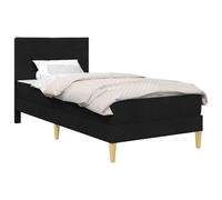vidaXL Struttura del letto Nero 90 x 200 cm Poliestere, Set up per camera da letto moderno, struttura letto resistente, supporto materasso in schiuma rettangolare, arredamento contemporaneo elegante,