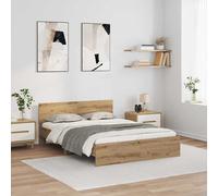 vidaXL Struttura del Letto Rovere Artigianale 120 x 190 cm, Struttura Letto innovativa, luci dinamiche, USB, Design Elegante, Multicolore, Idea Moderna per la Camera