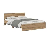 vidaXL Struttura del Letto Rovere Artigianale 120 x 190 cm, Struttura Letto innovativa, luci dinamiche, USB, Design Elegante, Multicolore, Idea Moderna per la Camera