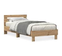 Letto Contemporaneo in Rovere Massello Con Testiera 90 X 190 cm Finitura Artigianale Include Materasso e Cuscini Design Elegante e Durevole Assemblaggio Necessario Mobili Camera da Letto Struttura Sin