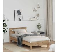 vidaXL Struttura del letto Rovere artigianale 98.5 x 200 cm, Telaio letto moderno, rettangolare, legno ingegnerizzato resistente, testiera funzionale, stile minimalista, essenziale per la camera da l