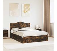 vidaXL Struttura del letto Rovere fumé 140 x 190 cm Legno multistrato