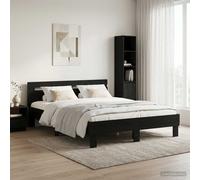vidaXL Struttura del letto Rovere Nero 140 x 190 cm