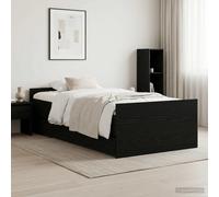 vidaXL Struttura del letto Rovere Nero 90 x 200 cm