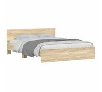 vidaXL Struttura del letto Sonoma 152 x 203 cm Legno multistrato, Mobili da letto moderni e resistenti, design elegante del letto e comoda testiera per la tua casa urbana