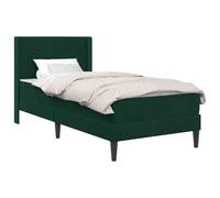 vidaXL Struttura del letto Verde Scuro 100 x 200 cm Velluto, Arredamento per camera moderna, struttura per letto rettangolare, velluto contemporaneo, materasso morbido e confortevole, design elegante