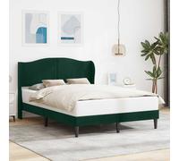 vidaXL Struttura per letto verde scuro, 140 x 200 cm, in velluto, letto rettangolare moderno, spazio per dormire funzionale, testiera elegante, design minimalista, texture morbida