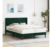 vidaXL Struttura del letto Verde Scuro 140 x 200 cm Velluto, Camera da letto elegante, struttura letto moderna, rivestimento in velluto resistente, arredamento per un sonno lussuoso