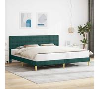 vidaXL Struttura del letto Verde Scuro 200 x 200 cm Tessuto