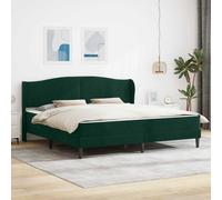 vidaXL Struttura del letto Verde Scuro 200 x 200 cm Velluto, Letto Moderno, Design Rettangolare, Costruzione in Plywood, Testiera Rivestita, Mobili Minimalisti per la Camera