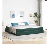 vidaXL Struttura del letto Verde scuro 200 x 200 cm Velluto