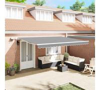 vidaXL Struttura della Tenda Bianco 500 × 300 cm Alluminio, Struttura in Alluminio per Riparo Esterno, Telaio Moderno per pergola, Copertura da Giardino Durevole, Design con Tenda Retrattile