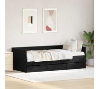 vidaXL Struttura di daybed con cassetti Rovere nero 90 x 190 cm
