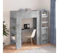 vidaXL Struttura letto a castello con scrivania Grigio cemento