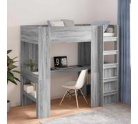 vidaXL Struttura letto a castello con scrivania Grigio Sonoma