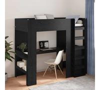 vidaXL Struttura letto a castello con scrivania Rovere Nero