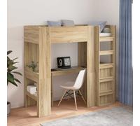 vidaXL Struttura letto a castello con scrivania Rovere Sonoma