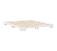 vidaXL Struttura Letto a Pavimento Bianca 180 x 210 cm in Legno di Pino massello, con Stile Moderno e Spazio per riporre Le Cose, Adatta per Adulti. Devi montarla e Il Materasso Non è Incluso. Facil
