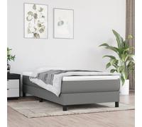 vidaXL Struttura letto a rete a molle Grigio scuro 90x190 cm Tessuto