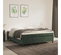 vidaXL Struttura Letto a Rete a Molle Verde Scuro 160x200 cm in Velluto