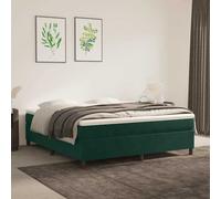 vidaXL Struttura Letto a Rete a Molle Verde Scuro 180x200 cm in Velluto