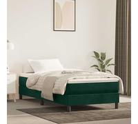 vidaXL Giroletto a molle verde scuro 90x190 cm in velluto