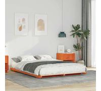 vidaXL Struttura letto a terra Cera marrone 160 x 210 cm