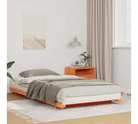 vidaXL Struttura Letto in Pino massello, Design Giapponese, Finitura Marrone Opaca. È a Terra e ha Un Profilo Basso per Una Maggiore Sicurezza. Montaggio Facile, Misura 90 x 190 cm. Struttura Minima