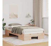 vidaXL Telaio per letto interno rettangolare in legno massello di pino naturale, stile moderno, 75 x 190 cm, finitura verniciata, senza stoccaggio, pulizia con panno umido, materasso incluso, a prova