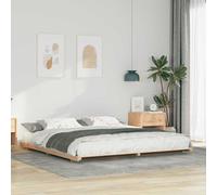 vidaXL Struttura Letto a Terra Marrone 180 x 210 cm, Struttura Letto in Legno, pinastro Solido, Design Minimalista, Profilo Basso, Stile japandi, arredo Indoor