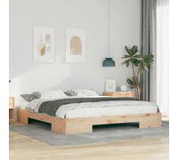 vidaXL Struttura letto a terra Marrone Legno di pino massello