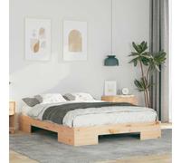 vidaXL Struttura letto a terra Marrone Legno di pino massello