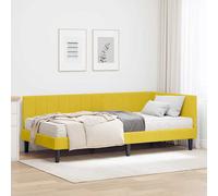 vidaXL Struttura Letto Angolare con Materasso 2 pcs Giallo Velluto