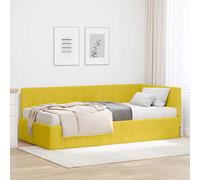 vidaXL Struttura Letto Angolare con Materasso 2 pcs Giallo Velluto