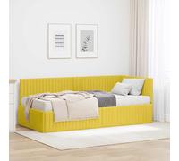 vidaXL Struttura Letto Angolare con Materasso 2 pcs Giallo Velluto