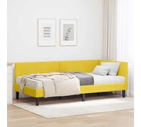 vidaXL Struttura Letto Angolare con Materasso 2 pcs Giallo Velluto