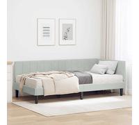 vidaXL Struttura Letto Angolare con Materasso 2 pcs Grigio chiaro