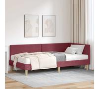 vidaXL Struttura Letto Angolare con Materasso 2 pcs Grigio Tessuto