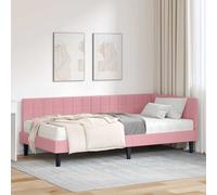 vidaXL Struttura Letto Angolare con Materasso 2 pcs Grigio Velluto