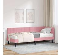 vidaXL Struttura Letto Angolare con Materasso 2 pcs Grigio Velluto