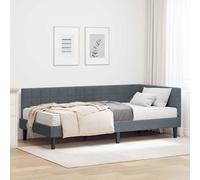 vidaXL Struttura Letto Angolare con Materasso 2 pcs Grigio Velluto