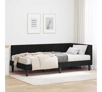 vidaXL Struttura Letto Angolare con Materasso 2 pcs Nero Velluto