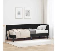 vidaXL Struttura Letto Angolare con Materasso 2 pcs Nero Velluto