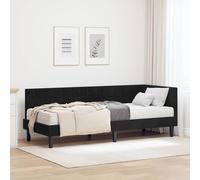 vidaXL Struttura Letto Angolare con Materasso 2 pcs Nero Velluto